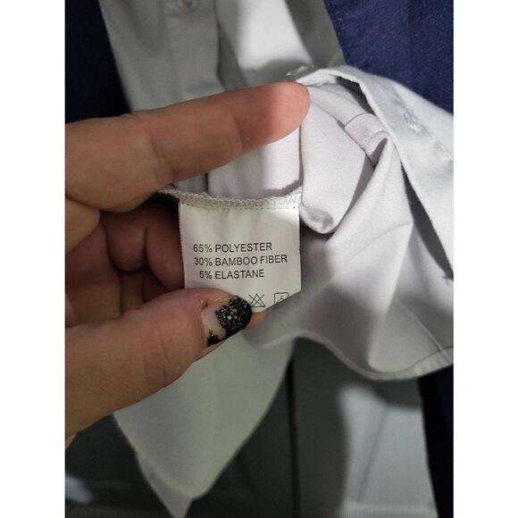 Womens navy blazer with matching collard under shirt - Picture 5 of 8